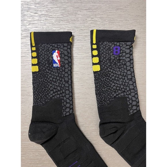 Nike KOBE Lakers BLACK MAMBA CITY EDITION Elite Crew Socks Size US 8-12 - Picture 9 of 16